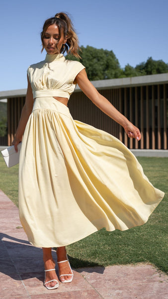 Cindie Midi Dress - Yellow