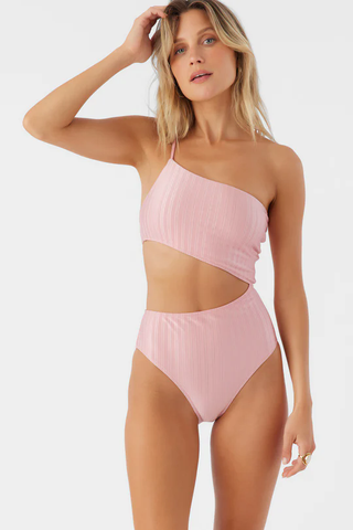 Pink Cutout One Piece Swimwear