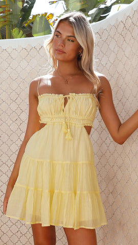 Vella Mini Dress - Lemon